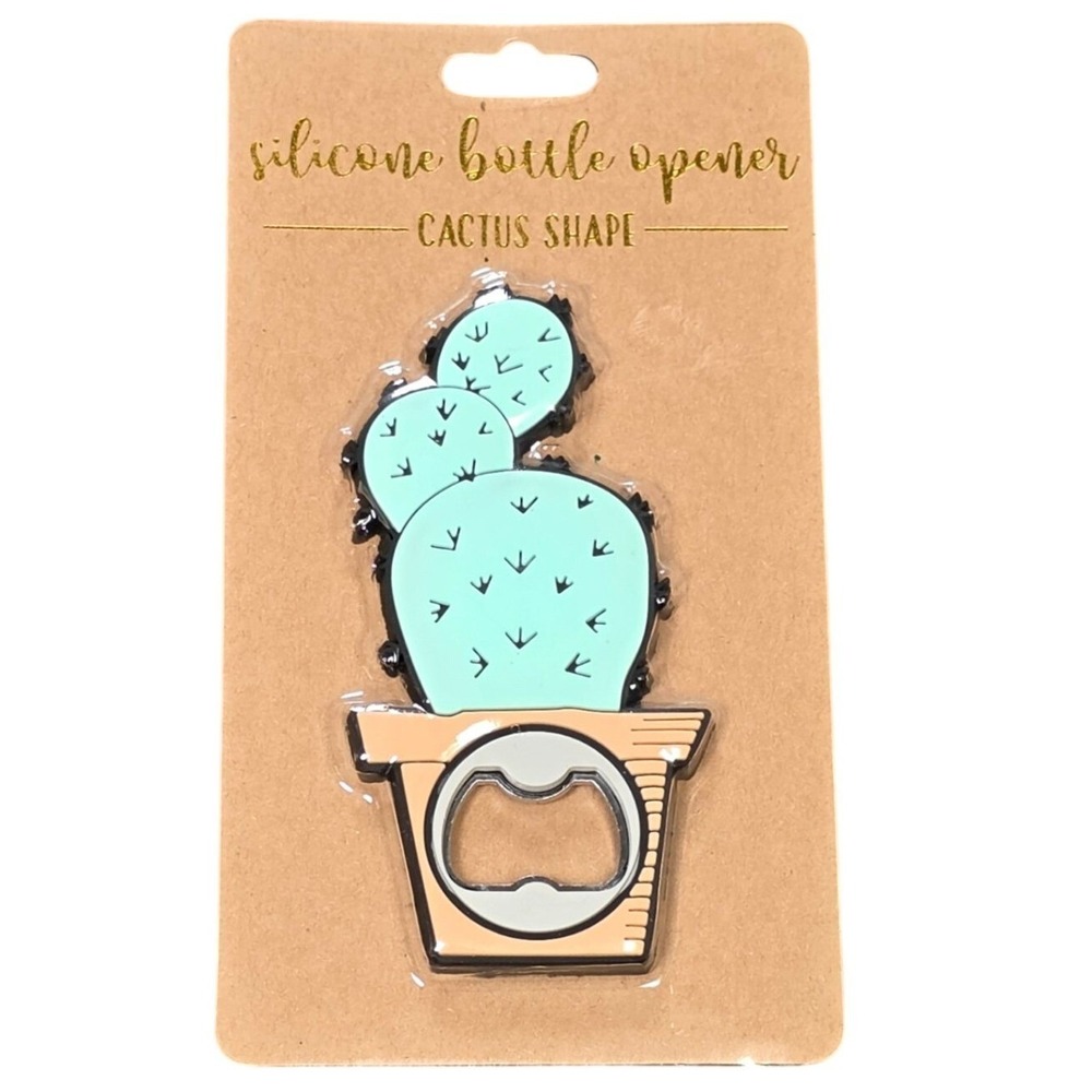 TMD Retail Novelty Cactus Silicone Bottle Opener Green Bar Tool New in Box